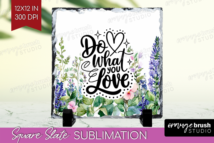 Inspirational Quote Slate PNG - Wildflowers Square Slate