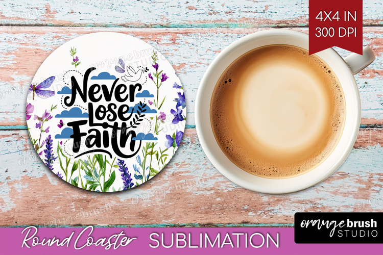 Inspirational Quote Round Coaster - Wildflowers Coaster PNG