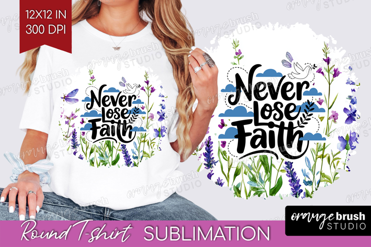 Inspirational Quote Round Tshirt Background - Wildflowers