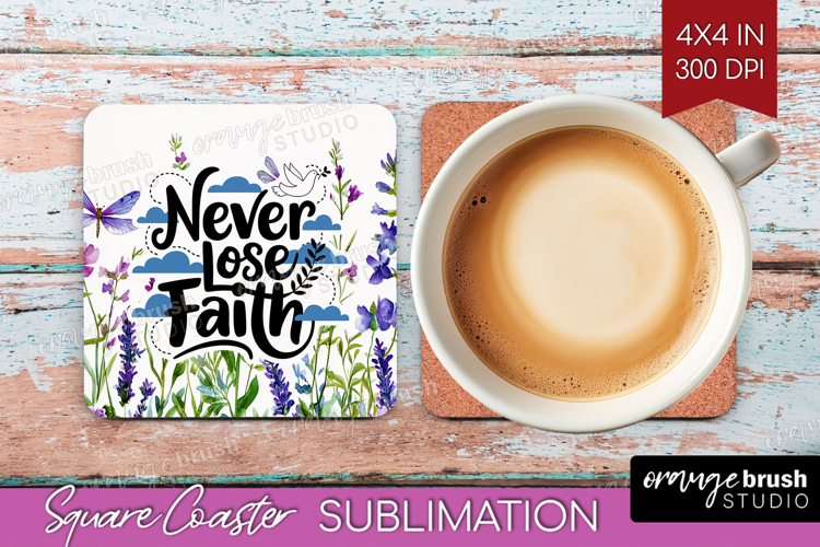 Inspirational Quote Square Coaster - Wildflowers Coaster PNG