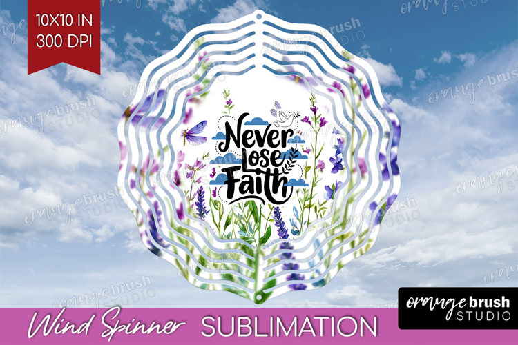 Inspirational Quote Wind Spinner Sublimation PNG - Round