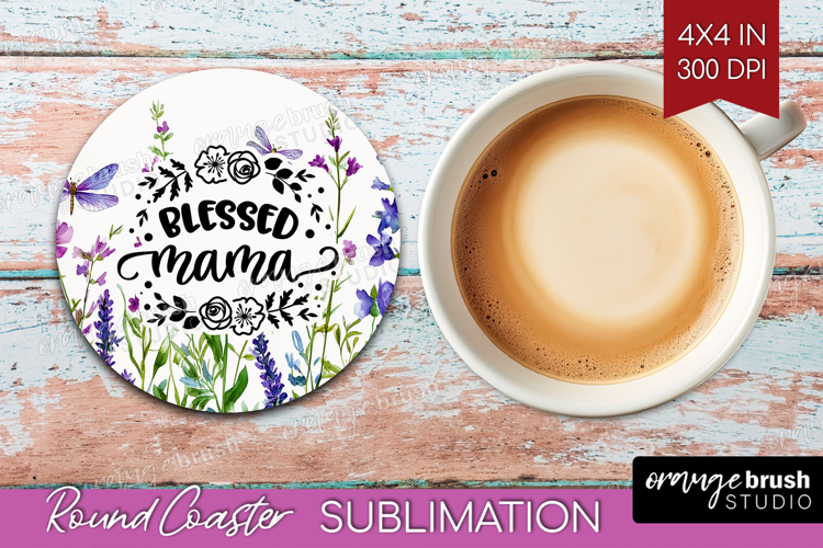 Mothers Day Quote Round Coaster - Wildflowers Coaster PNG
