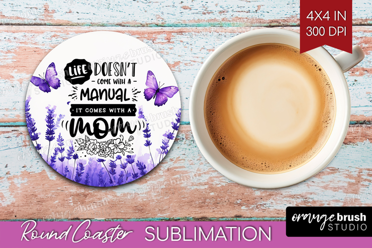 Mothers Day Quote Round Coaster - Wildflowers Coaster PNG