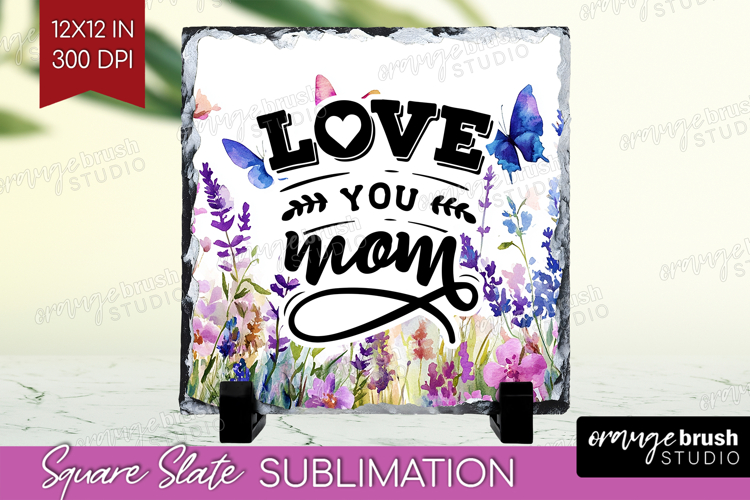 Mothers Day Quote Slate PNG - Wildflowers Square Slate