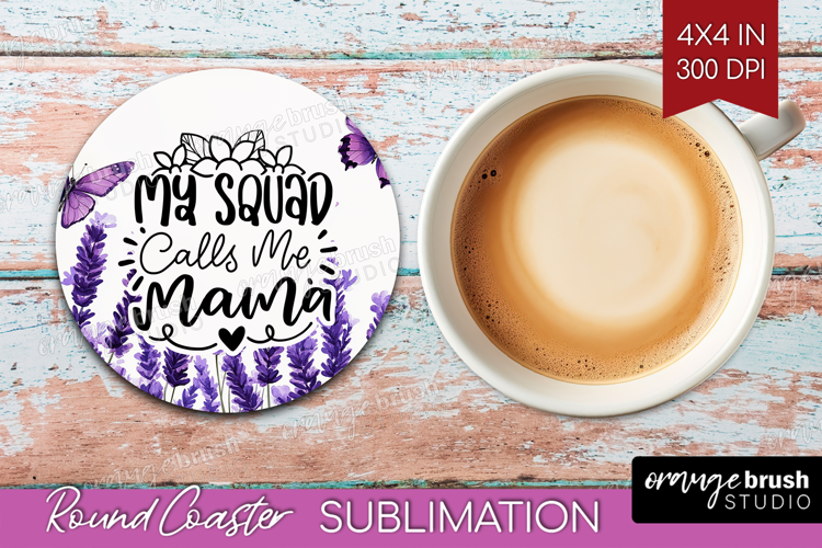 Mothers Day Quote Round Coaster - Wildflowers Coaster PNG
