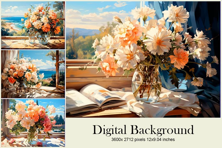 Window Flower Background Wallpaper Wall Art Photo Frame