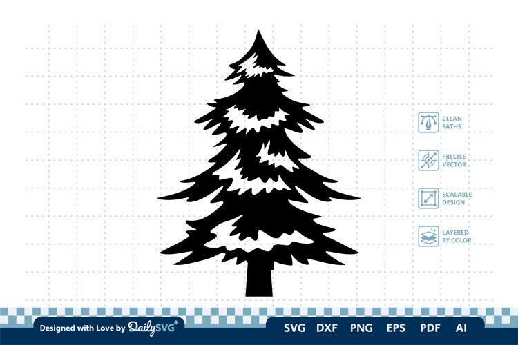 Winter Pine Tree SVG | Winter Christmas Cut File example image 1