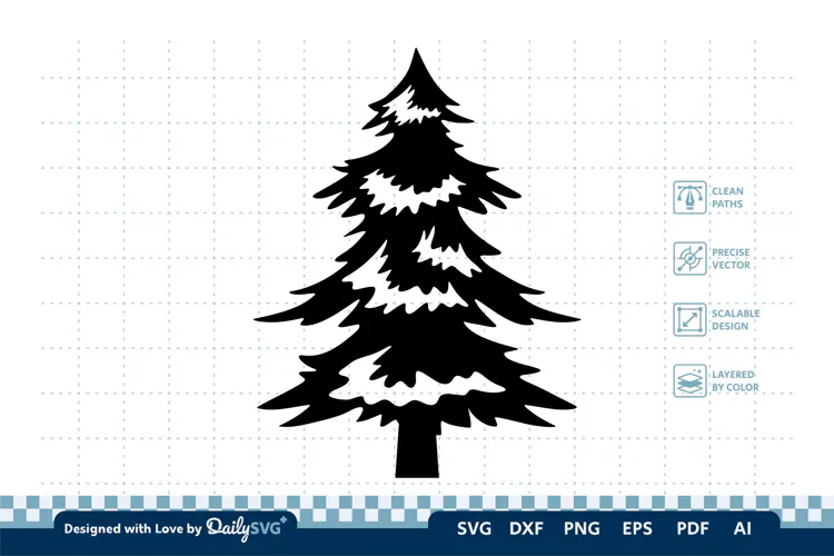 Winter Pine Tree SVG | Winter Christmas Cut File