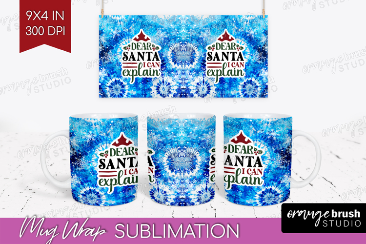 Sarcastic Christmas Quote Mug Wrap - Winter Tie Dye Mug PNG