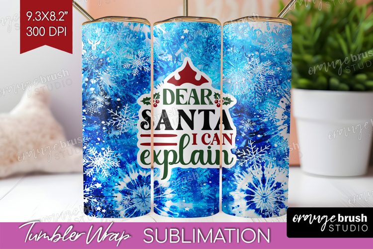 Sarcastic Christmas Quote Tumbler Wrap - Winter Tie Dye PNG