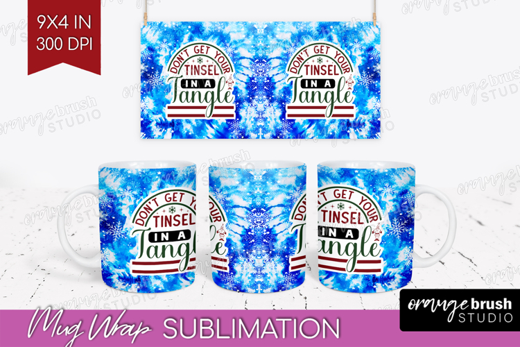 Sarcastic Christmas Quote Mug Wrap - Winter Tie Dye Mug PNG