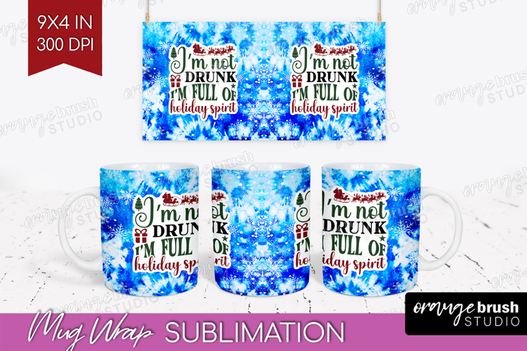 Sarcastic Christmas Quote Mug Wrap - Winter Tie Dye Mug PNG