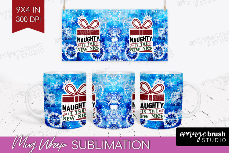 Sarcastic Christmas Quote Mug Wrap - Winter Tie Dye Mug PNG