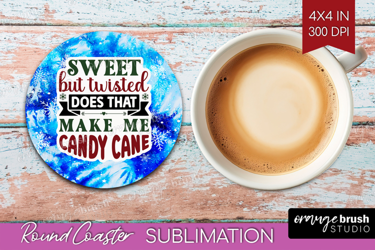 Sarcastic Christmas Quote Round Coaster - Winter Tie Dye PNG