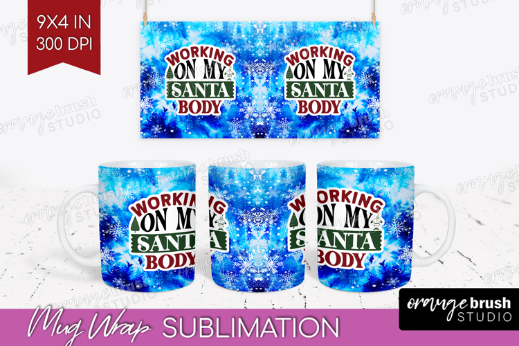 Sarcastic Christmas Quote Mug Wrap - Winter Tie Dye Mug PNG