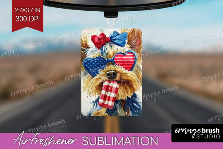 Yorkshire Terrier Dog Air Freshener PNG 4th Of July PNG