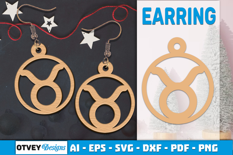 Zodiac Earring Lasercut | Earring Design Lasercut