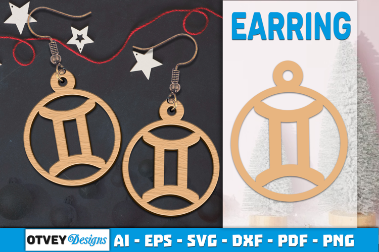 Zodiac Earring Lasercut | Earring Design Lasercut
