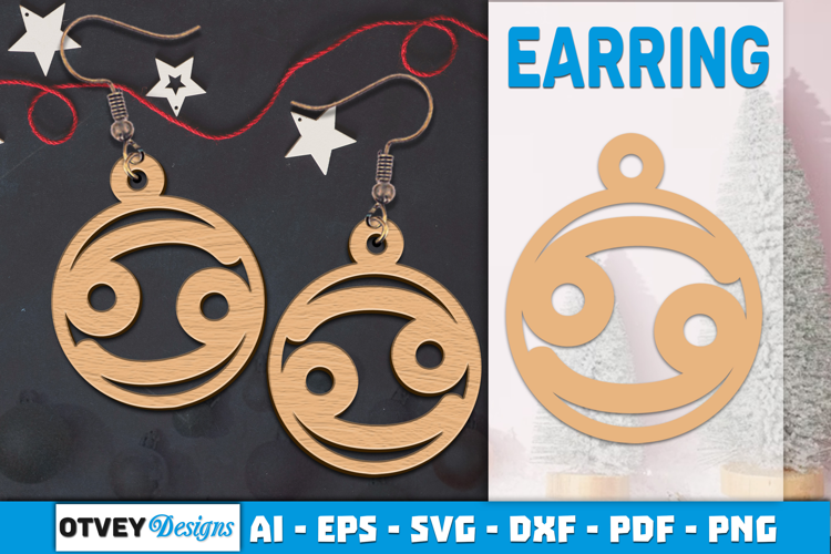 Zodiac Earring Lasercut | Earring Design Lasercut
