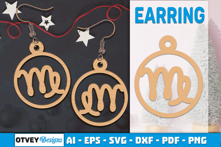 Zodiac Earring Lasercut | Earring Design Lasercut