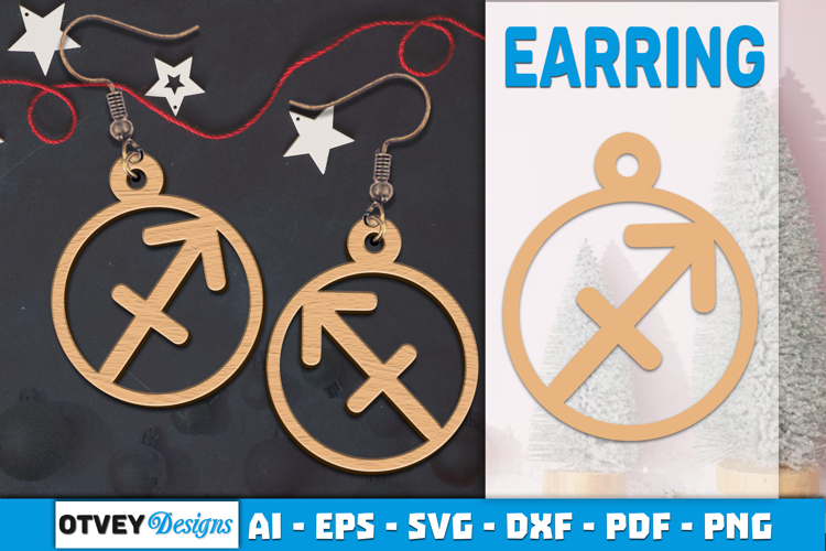 Zodiac Earring Lasercut | Earring Design Lasercut