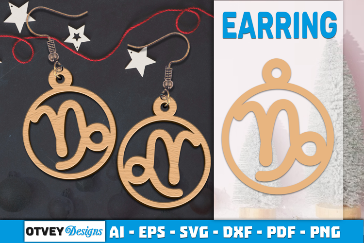 Zodiac Earring Lasercut | Earring Design Lasercut