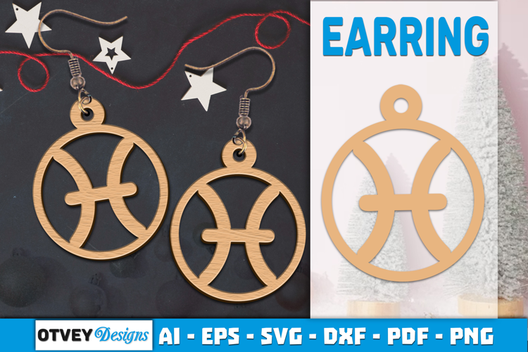 Zodiac Earring Lasercut | Earring Design Lasercut