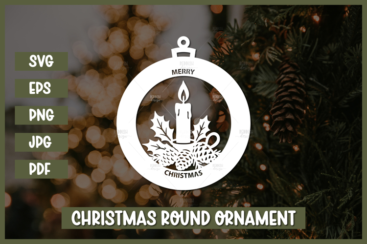 Round Christmas Ornament Svg Image 17