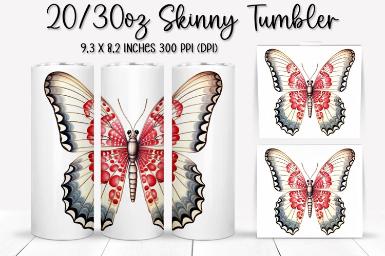 Bejeweled Butterfly Tumbler Design - Sublimation PNG Design example image 1