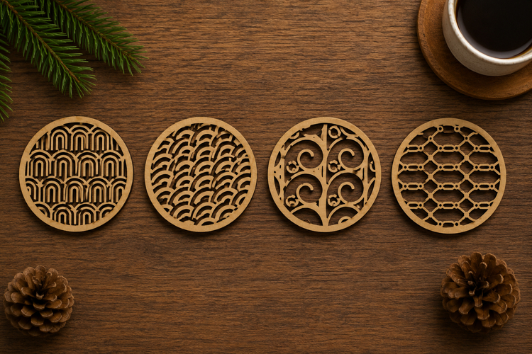 Art Deco Coaster Laser Cut Files Bundle