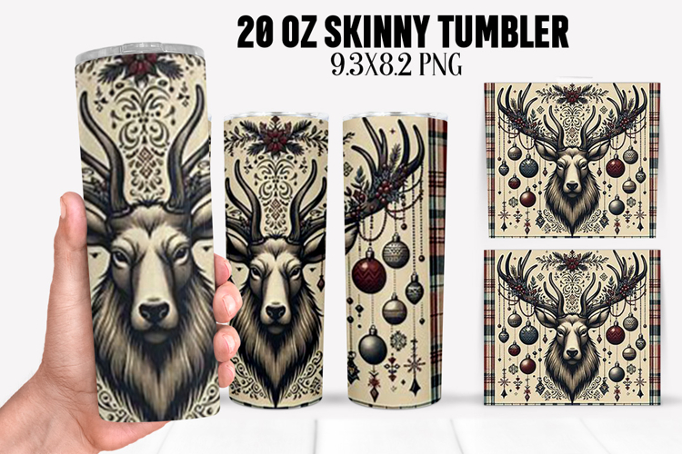 Christmas Deer Tumbler Sublimation ,20 oz Tumbler Wrap
