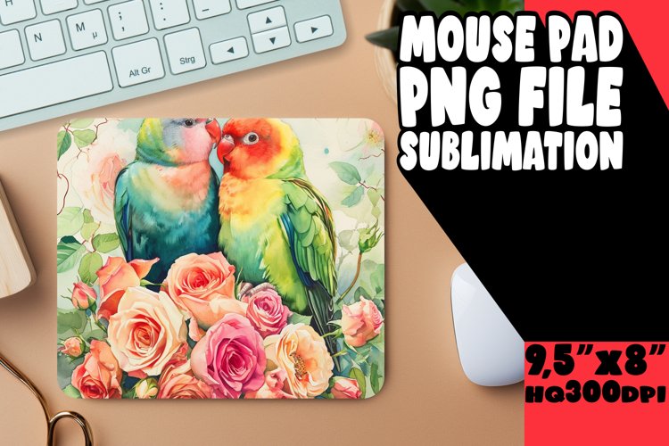 Artistic Bird Design Mouse Pad