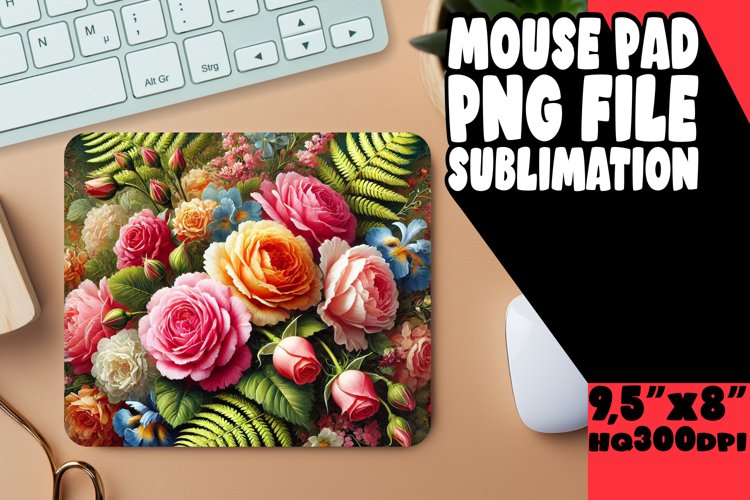 Cheerful Mouse Pad Sublimation Style, Flower