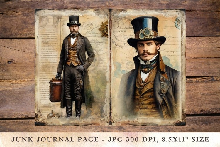 Printable Junk Journal Pages victorian man 1 example image 1