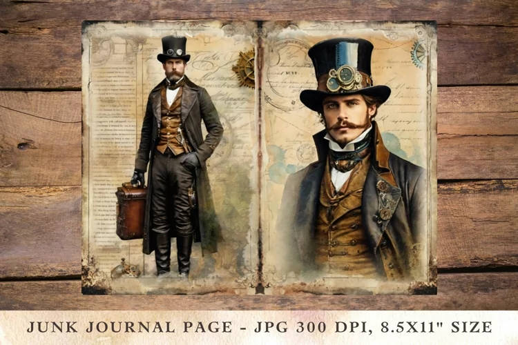 Printable Junk Journal Pages victorian man 1