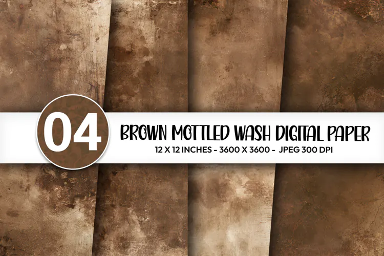 Brown Mottled Wash Digital Paper