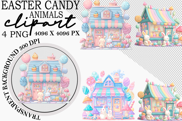 Easter Candy Animals Clipart PNG