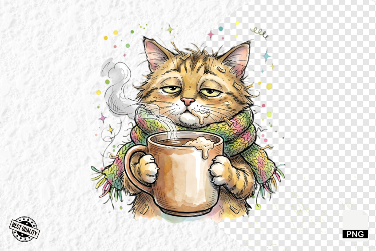 Whimsical Farm Animals Drink Coffee Clipart