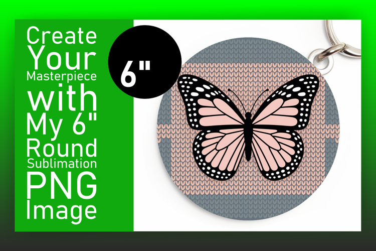 Stylish Circle Design for Keychains , Butterfly