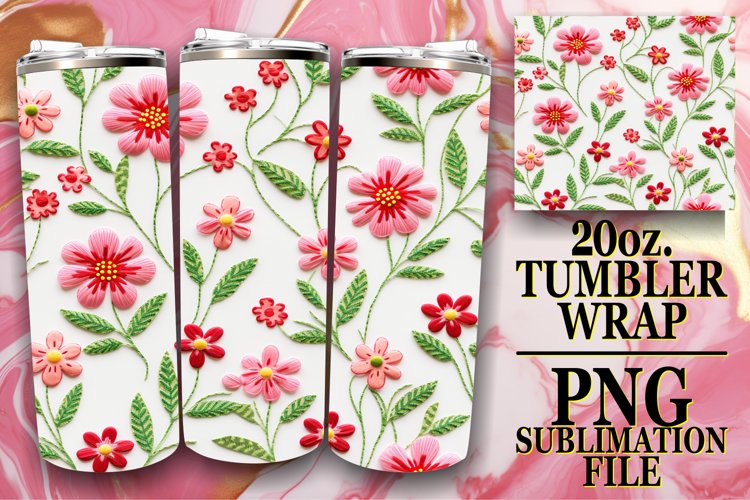Embroidered Tumbler Art for Spring Delight example image 1