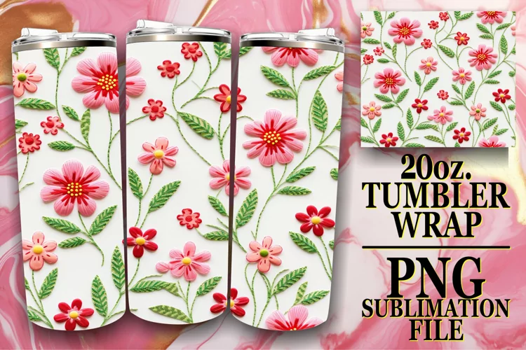 Embroidered Tumbler Art for Spring Delight