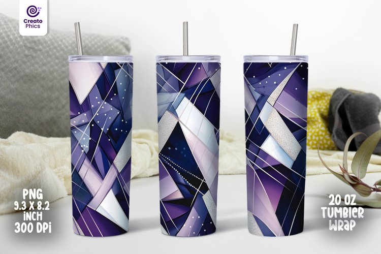 20 0z abstract tumbler wrap, purple color sublimation