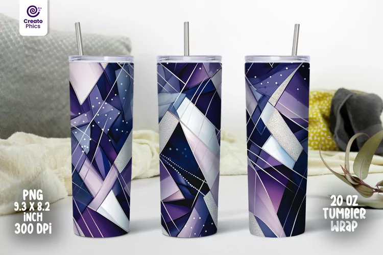 20 0z abstract tumbler wrap, purple color sublimation