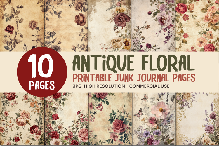 Antique Rose Junk Journal Pages