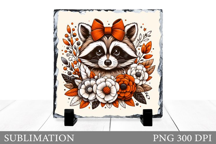 Raccoon Sublimation. Cute Raccoon Slate Sublimation