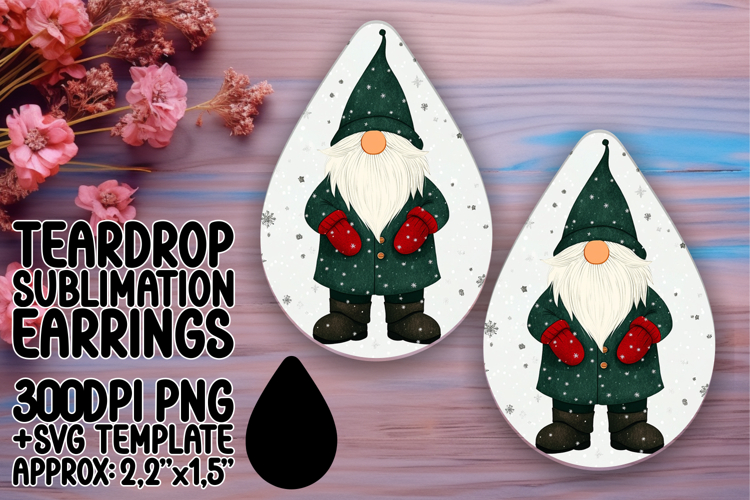 Chic Teardrop Earrings Template Art , Gnome