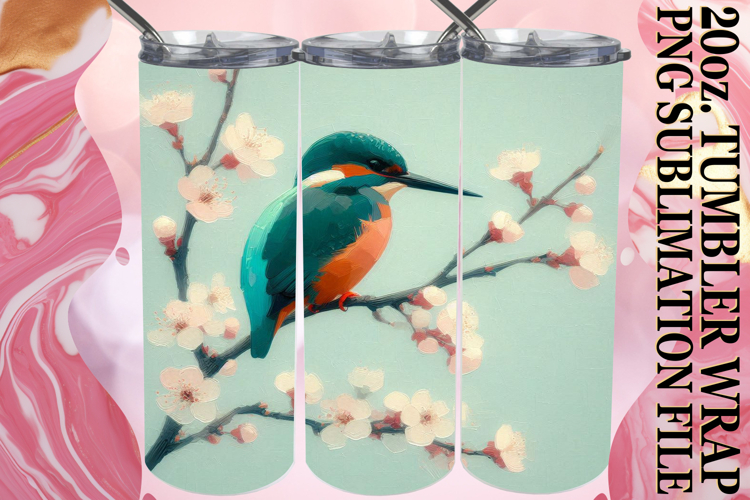 Luminous Sublimation 20oz tumbler wrap, Birds