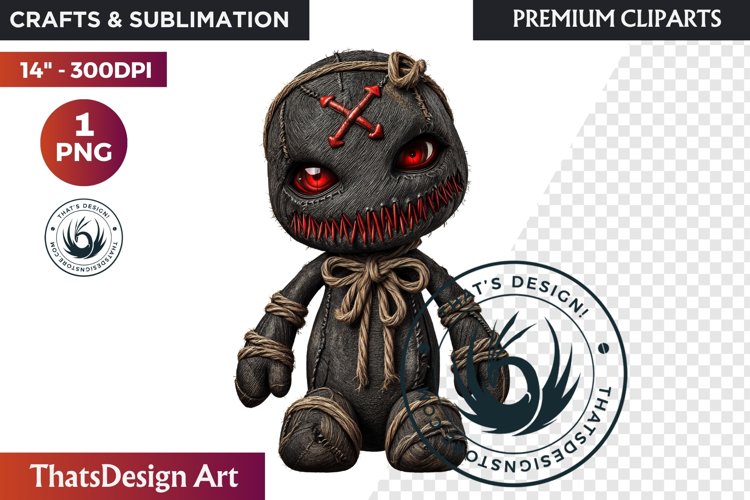 Voodoo doll Halloween Clipart, black Magic gothic witchcraft