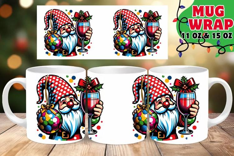 GNOME XMAS RADIANCE 11OZ 15OZ MUG WRAP