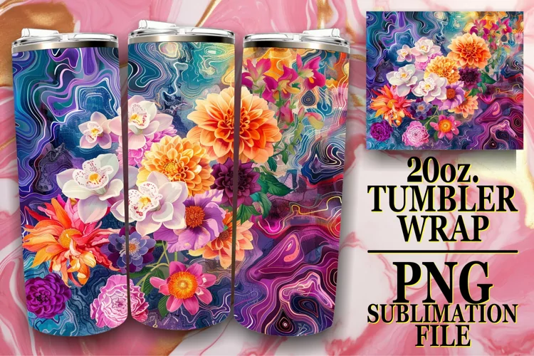 Playful Spring Petals Pattern Tumbler Wrap 20oz